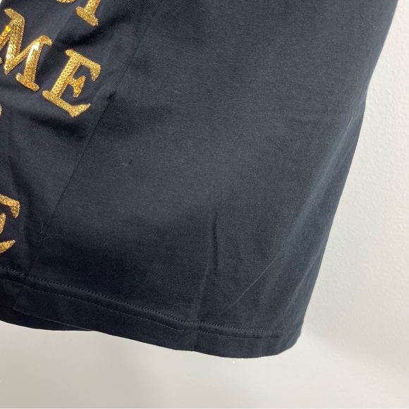 Gucci Oversized Embellished Sequin Detail T-Shirt Size Medium NWT Black Gold - Picture 7 of 12